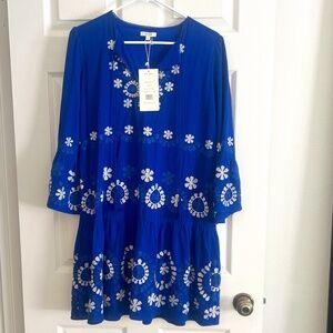 Tyler Böe Holly Embroidered Skimmer Dress Small - NWT